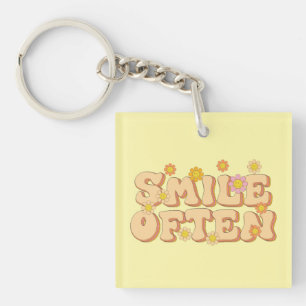 Inspirational Smile Often Wordart Keychain