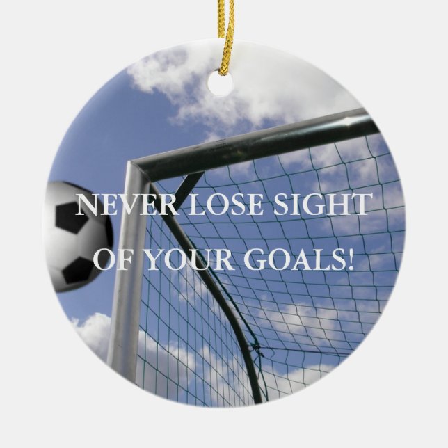 Inspirational Soccer Goals Ornament (Front)