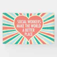 Inspirational Social Work Quote Heart Retro Party