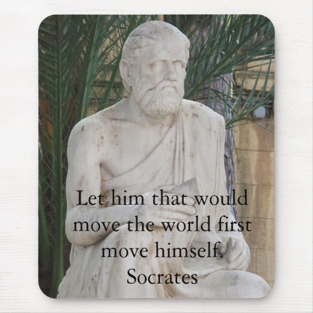 Inspirational Socrates Quote Mouse Pad (Front)