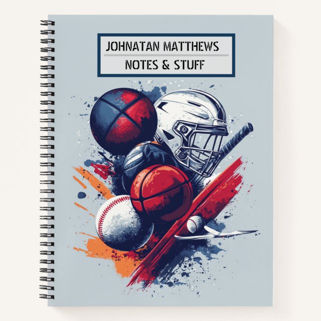 Inspirational sports themed Notebook (Front)