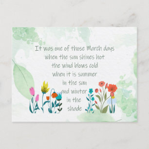 Inspirational Spring Quote Poem Charles Dickens Postcard