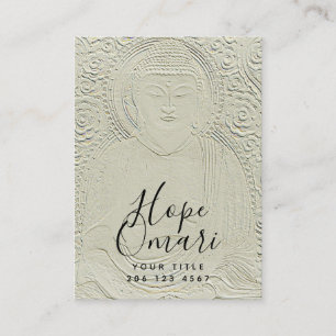 Inspirational Stone Buddha with Mindfulness Quote Business Card