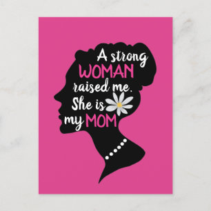 Inspirational Strong Woman Pink Mother's Day Postcard