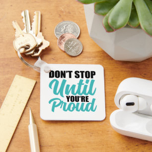 Inspirational Success and Hustle Typography Keychain