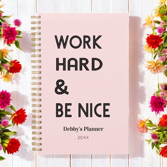 Inspirational Success Quote Pastel Pink Typography Planner (Creator Uploaded)