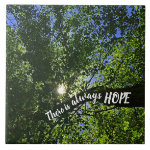 Inspirational Sun Rising Tree There is Always Hope Tile