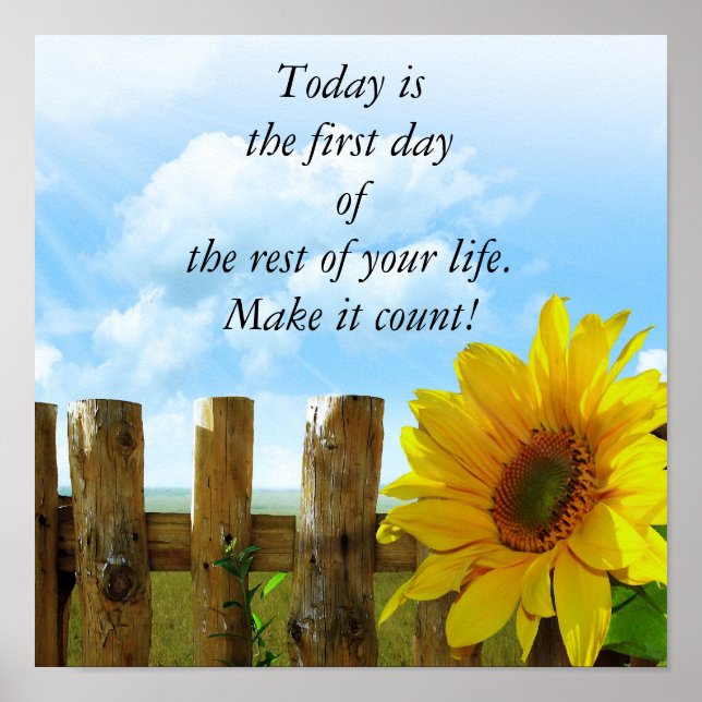 Inspirational Sunflower Poster (Front)