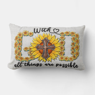 Inspirational Sunflower Sublimation/Scripture Lumbar Pillow
