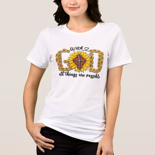 Inspirational Sunflower Sublimation/Scripture Tri-Blend Shirt (Front)
