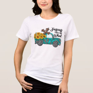 Inspirational Sunflower/Truck  Sublimation Tri-Blend Shirt