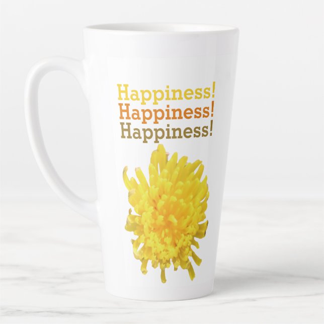 Inspirational Sunny Yellow Dandelion Flower  Latte Mug (Left)