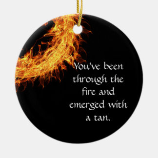 Inspirational survivor message ceramic ornament