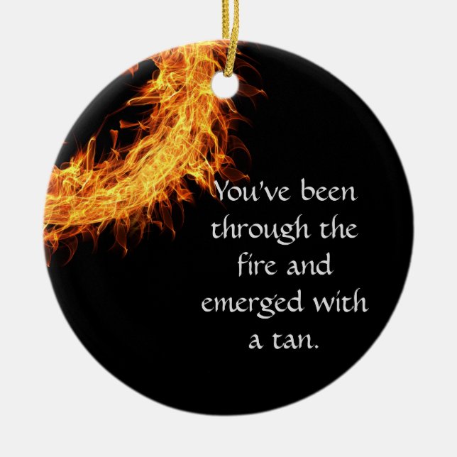 Inspirational survivor message ceramic ornament (Front)