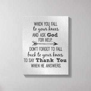 Inspirational Thank You God Quote Canvas Print