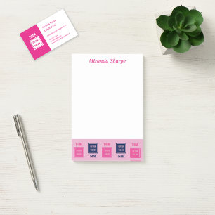 Inspirational think outside the box pink post-it notes