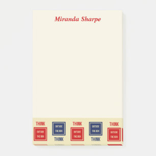 Inspirational think outside the box post-it notes
