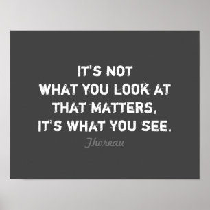 inspirational Thoreau literary  quote on gray Poster
