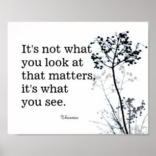 inspirational Thoreau quote black and white poster