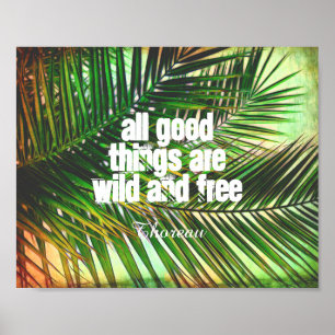 inspirational Thoreau quote poster wild and free