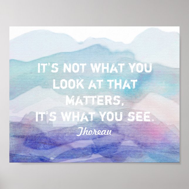 inspirational Thoreau quote watercolor design Poster (Front)