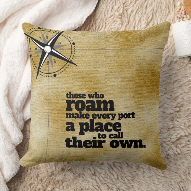 Inspirational Those Who Roam ... Throw Pillow (Blanket)