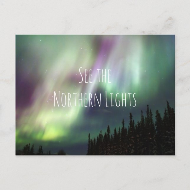 Inspirational travel bucket list Northern Lights Postcard (Front)