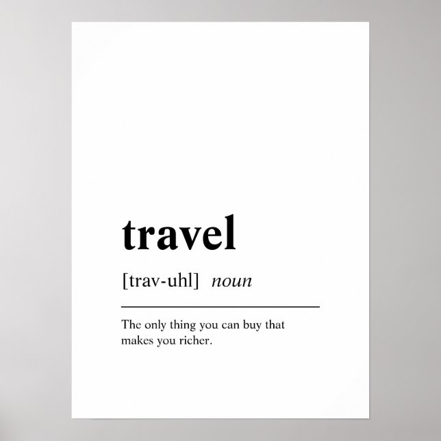 Inspirational Travel Quote Poster (Front)