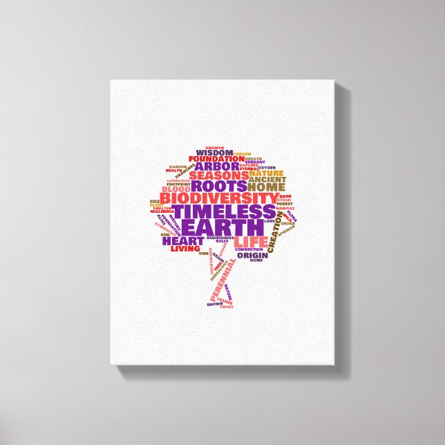 Inspirational Tree of Life Tag Cloud Canvas Print (Front)