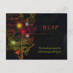 Inspirational Trees Rustic Wedding RSVP Invitation Postcard