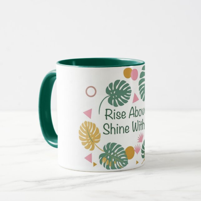 Inspirational Tropical Monstera Palm Leaf Positive Mug (Front Left)