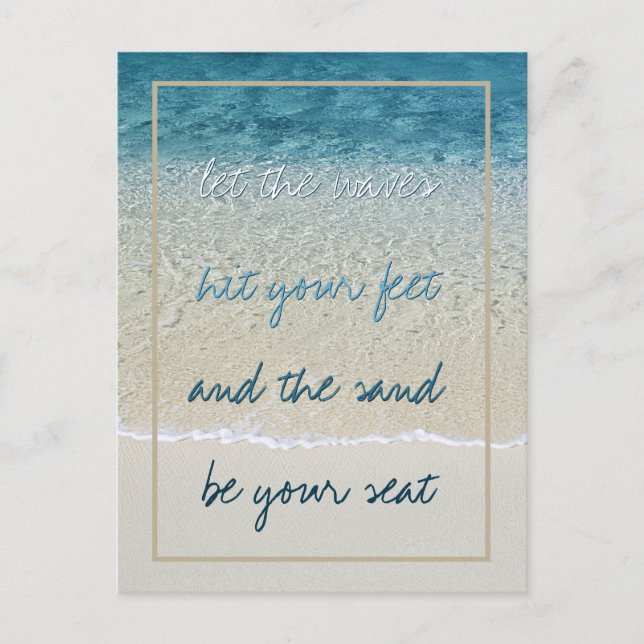 Inspirational Turquoise Blue Ocean Surf Waves Postcard (Front)