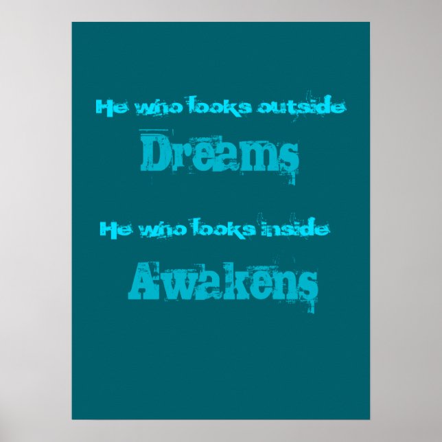Inspirational Typography Awakening Quote Poster (Front)