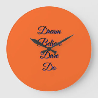 Inspirational Typography Burnt Orange Modern Clock