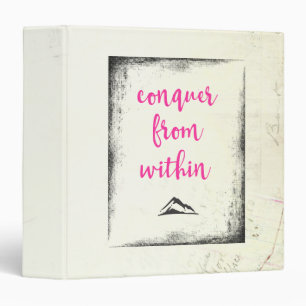 Inspirational Typography Quote Conquer from Within Binder