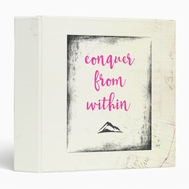 Inspirational Typography Quote Conquer from Within Binder (Front/Spine)