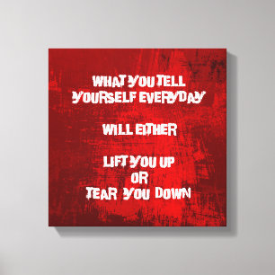 Inspirational Typography Quote on Self-Esteem Canvas Print