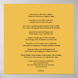 Inspirational Untitled Poem by Matt Poster