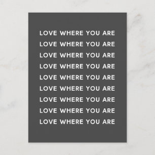 Inspirational Uplifting Word Typography Black Postcard