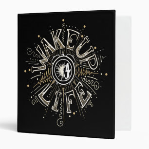 Inspirational WAKE UP 4 LIFE quote illustration Binder
