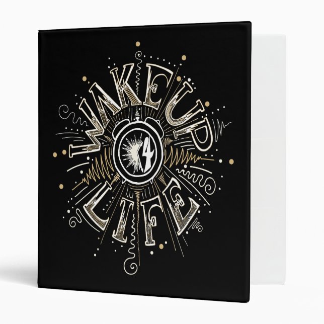 Inspirational WAKE UP 4 LIFE quote illustration Binder (Front/Inside)