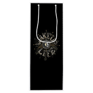 Inspirational WAKE UP 4 LIFE quote illustration Wine Gift Bag
