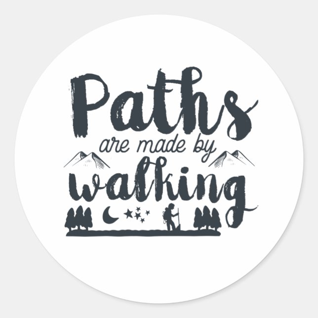 Inspirational Walking Quote Morning Walk Workout Classic Round Sticker (Front)