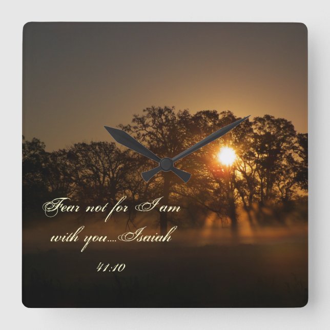 Inspirational wall clock with beautiful sunrise (Front)