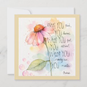 Inspirational Watercolor Wildflower Quote Card