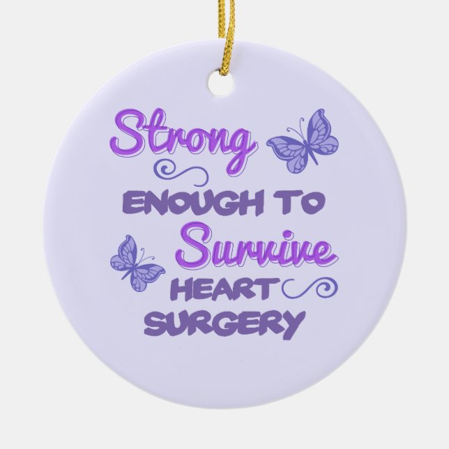Inspirational Women’s Heart Surgery Ceramic Ornament (Front)