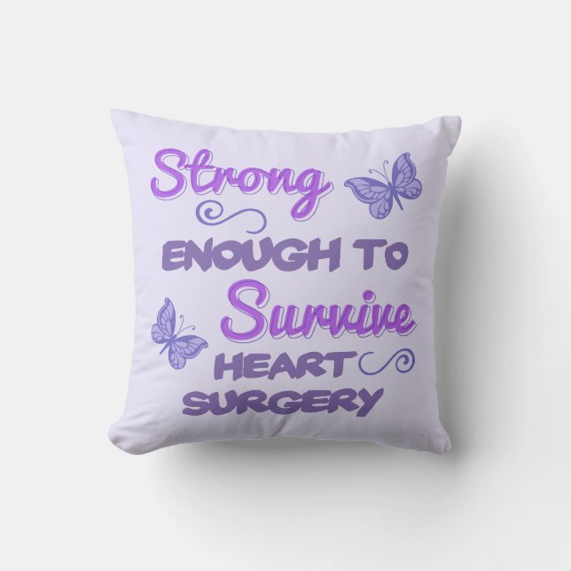 Inspirational Women’s Heart Surgery Throw Pillow (Front)