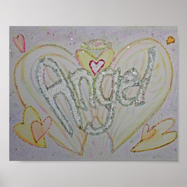 Inspirational Word Angel Art Poster Print (Front)