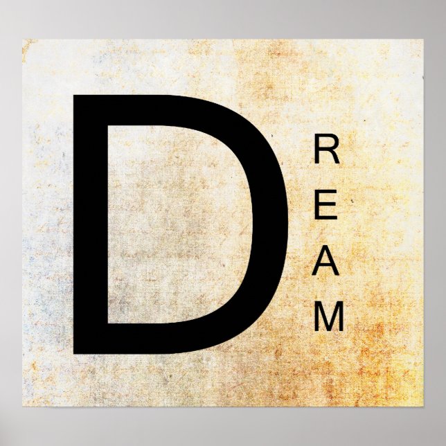 Inspirational Word Art- Dream Poster (Front)