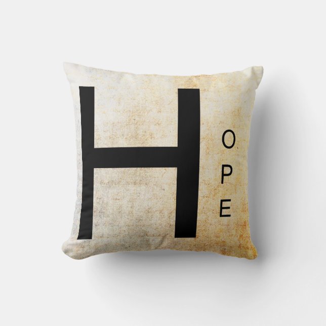 Inspirational Word Art- Hope Throw Pillow (Front)